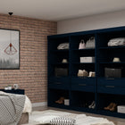 Manhattan Comfort Mulberry Contemporary Modern 36" Wardrobe Closet in Midnight Blue - Set of 3