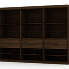 Manhattan Comfort Mulberry Contemporary Modern 36" Wardrobe Closet in Chestnut Brown - Set of 3