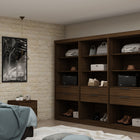 Manhattan Comfort Mulberry Contemporary Modern 36" Wardrobe Closet in Chestnut Brown - Set of 3