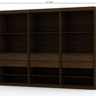 Manhattan Comfort Mulberry Contemporary Modern 36" Wardrobe Closet in Chestnut Brown - Set of 3