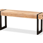 Baxton Studio Henson Rustic and Industrial Natural Brown Finished Wood and Black Finished Metal Bench