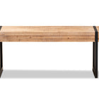 Baxton Studio Henson Rustic and Industrial Natural Brown Finished Wood and Black Finished Metal Bench