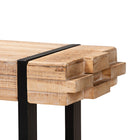 Baxton Studio Henson Rustic and Industrial Natural Brown Finished Wood and Black Finished Metal Bench