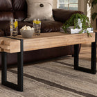 Baxton Studio Henson Rustic and Industrial Natural Brown Finished Wood and Black Finished Metal Bench