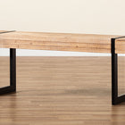 Baxton Studio Henson Rustic and Industrial Natural Brown Finished Wood and Black Finished Metal Bench