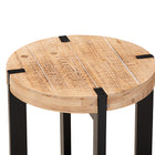 Baxton Studio Horace Rustic and Industrial Natural Brown Finished Wood and Black Finished Metal End Table