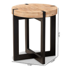 Baxton Studio Horace Rustic and Industrial Natural Brown Finished Wood and Black Finished Metal End Table