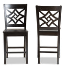 Baxton Studio Nicolette Modern and Contemporary Transitional Dark Brown Finished Wood 2-Piece Counter Stool Set