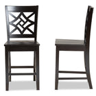 Baxton Studio Nicolette Modern and Contemporary Transitional Dark Brown Finished Wood 2-Piece Counter Stool Set