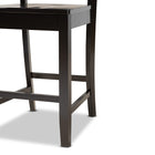 Baxton Studio Nicolette Modern and Contemporary Transitional Dark Brown Finished Wood 2-Piece Counter Stool Set