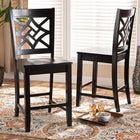 Baxton Studio Nicolette Modern and Contemporary Transitional Dark Brown Finished Wood 2-Piece Counter Stool Set