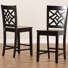 Baxton Studio Nicolette Modern and Contemporary Transitional Dark Brown Finished Wood 2-Piece Counter Stool Set