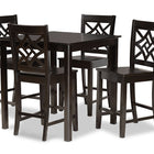 Baxton Studio Nicolette Modern and Contemporary Transitional Dark Brown Finished Wood 5-Piece Pub Set