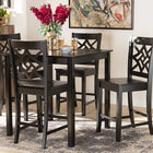Baxton Studio Nicolette Modern and Contemporary Transitional Dark Brown Finished Wood 5-Piece Pub Set