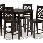 Baxton Studio Nicolette Modern and Contemporary Transitional Dark Brown Finished Wood 5-Piece Pub Set