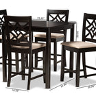 Baxton Studio Nicolette Modern and Contemporary Sand Fabric Upholstered and Dark Brown Finished Wood 5-Piece Pub Set