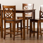 Baxton Studio Nicolette Modern and Contemporary Walnut Brown Finished Wood 5-Piece Pub Set