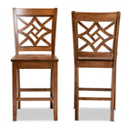 Baxton Studio Nicolette Modern and Contemporary Transitional Walnut Brown Finished Wood 2-Piece Counter Stool Set