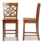 Baxton Studio Nicolette Modern and Contemporary Transitional Walnut Brown Finished Wood 2-Piece Counter Stool Set