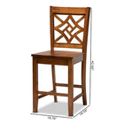 Baxton Studio Nicolette Modern and Contemporary Transitional Walnut Brown Finished Wood 2-Piece Counter Stool Set