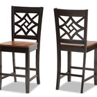 Baxton Studio Nicolette Modern and Contemporary Two-Tone Dark Brown and Walnut Brown Finished Wood 2-Piece Counter Stool Set