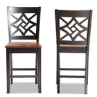 Baxton Studio Nicolette Modern and Contemporary Two-Tone Dark Brown and Walnut Brown Finished Wood 2-Piece Counter Stool Set