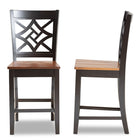 Baxton Studio Nicolette Modern and Contemporary Two-Tone Dark Brown and Walnut Brown Finished Wood 2-Piece Counter Stool Set