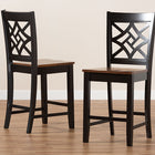 Baxton Studio Nicolette Modern and Contemporary Two-Tone Dark Brown and Walnut Brown Finished Wood 2-Piece Counter Stool Set