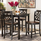 Baxton Studio Nicolette Modern and Contemporary Two-Tone Dark Brown and Walnut Brown Finished Wood 5-Piece Pub Set