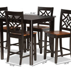 Baxton Studio Nicolette Modern and Contemporary Two-Tone Dark Brown and Walnut Brown Finished Wood 5-Piece Pub Set