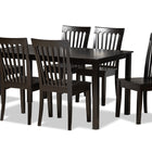 Baxton Studio Erion Modern and Contemporary Dark Brown Finished Wood 7-Piece Dining Set