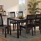 Baxton Studio Erion Modern and Contemporary Dark Brown Finished Wood 7-Piece Dining Set