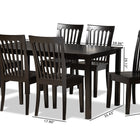 Baxton Studio Erion Modern and Contemporary Dark Brown Finished Wood 7-Piece Dining Set