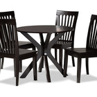 Baxton Studio Zora Modern and Contemporary Dark Brown Finished Wood 5-Piece Dining Set
