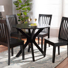 Baxton Studio Zora Modern and Contemporary Dark Brown Finished Wood 5-Piece Dining Set