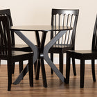 Baxton Studio Zora Modern and Contemporary Dark Brown Finished Wood 5-Piece Dining Set