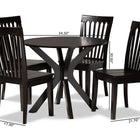 Baxton Studio Zora Modern and Contemporary Dark Brown Finished Wood 5-Piece Dining Set