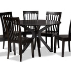 Baxton Studio Zora Modern and Contemporary Dark Brown Finished Wood 7-Piece Dining Set