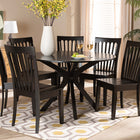 Baxton Studio Zora Modern and Contemporary Dark Brown Finished Wood 7-Piece Dining Set