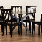 Baxton Studio Zora Modern and Contemporary Dark Brown Finished Wood 7-Piece Dining Set