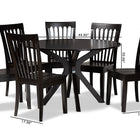Baxton Studio Zora Modern and Contemporary Dark Brown Finished Wood 7-Piece Dining Set