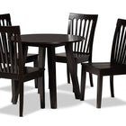 Baxton Studio Zala Modern and Contemporary Dark Brown Finished Wood 5-Piece Dining Set