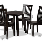 Baxton Studio Zala Modern and Contemporary Dark Brown Finished Wood 5-Piece Dining Set