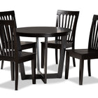 Baxton Studio Sasa Modern and Contemporary Dark Brown Finished Wood 5-Piece Dining Set