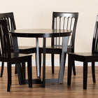 Baxton Studio Sasa Modern and Contemporary Dark Brown Finished Wood 5-Piece Dining Set