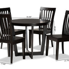 Baxton Studio Sasa Modern and Contemporary Dark Brown Finished Wood 5-Piece Dining Set