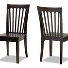 Baxton Studio Minette Modern and Contemporary Transitional Dark Brown Finished Wood 2-Piece Dining Chair Set