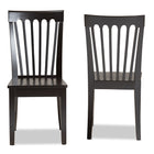 Baxton Studio Minette Modern and Contemporary Transitional Dark Brown Finished Wood 2-Piece Dining Chair Set
