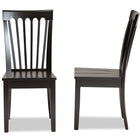 Baxton Studio Minette Modern and Contemporary Transitional Dark Brown Finished Wood 2-Piece Dining Chair Set