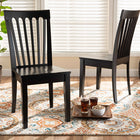 Baxton Studio Minette Modern and Contemporary Transitional Dark Brown Finished Wood 2-Piece Dining Chair Set